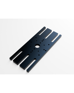 Slotted base plate for metric stages
