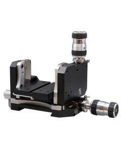 Pitch and yaw module with high precision manual adjusters