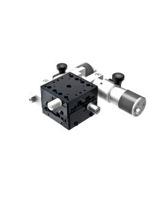 40X40mm Kreuzrollenlager, Aluminium, XY-Achse, Side Sub-Micron Worm-screw Mikrometer, +/-6.5mm, M3 Gewinde, Rechtshändig