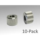 Screw-On Knob, M6 X 0.50P Thd, Stainless Steel,  for Fine-Pitch Adjustment Screws, 12mm Dia. (10-Pack)